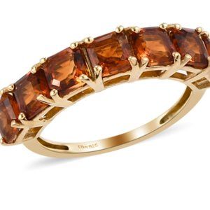 Santa Ana Madeira Citrine 7 Stone Ring in 14K Yellow Gold Over Sterling Silver